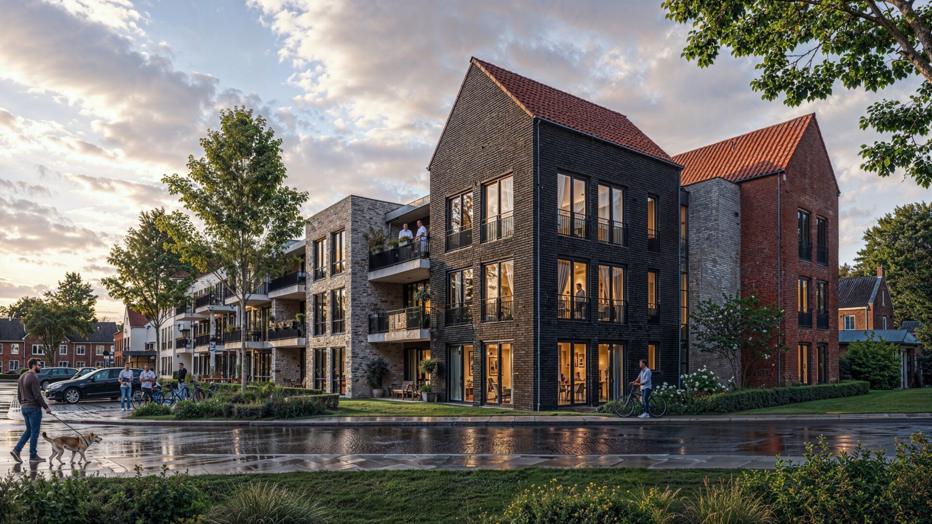 Oester Staete straatgevel met seniorenappartementen in Yerseke