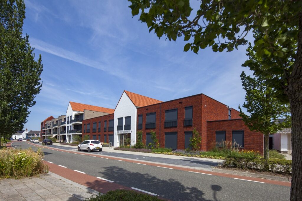 Overzicht van het gerealiseerde woon- en zorgcomplex Oester Staete in Yerseke